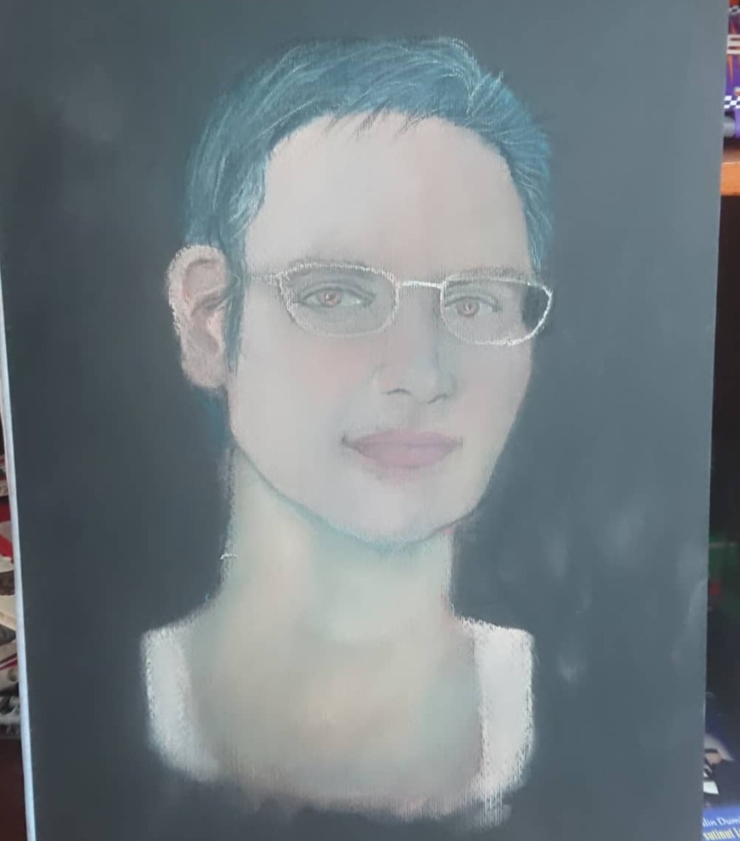 Soft pastel portrait of a family member